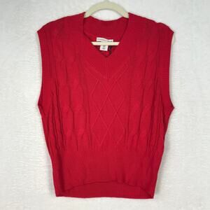 Sincerely Jules Sweater‎ Vest Medium Cable Argyle Academia Tennis Prep Old Money